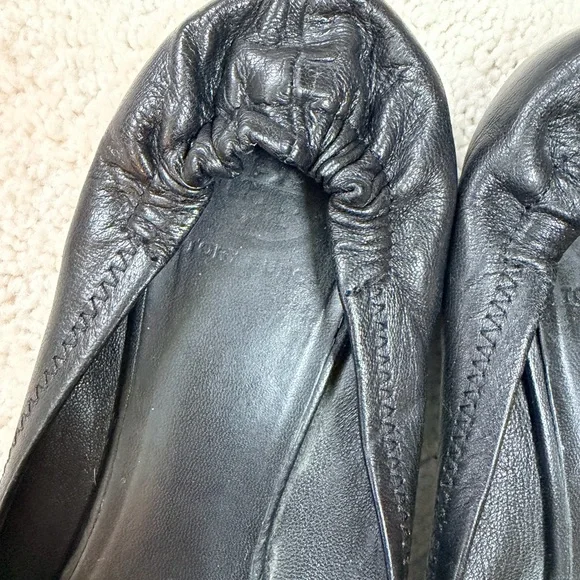 Tory Burch Black Flats with Gold Emblem - Picture 7 of 11
